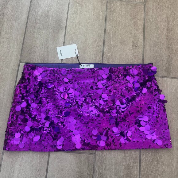 GUIZIO Low Rise Paillette Skirt Purple Amethyst Sequin Halloween NWT Danielle - Picture 1 of 7